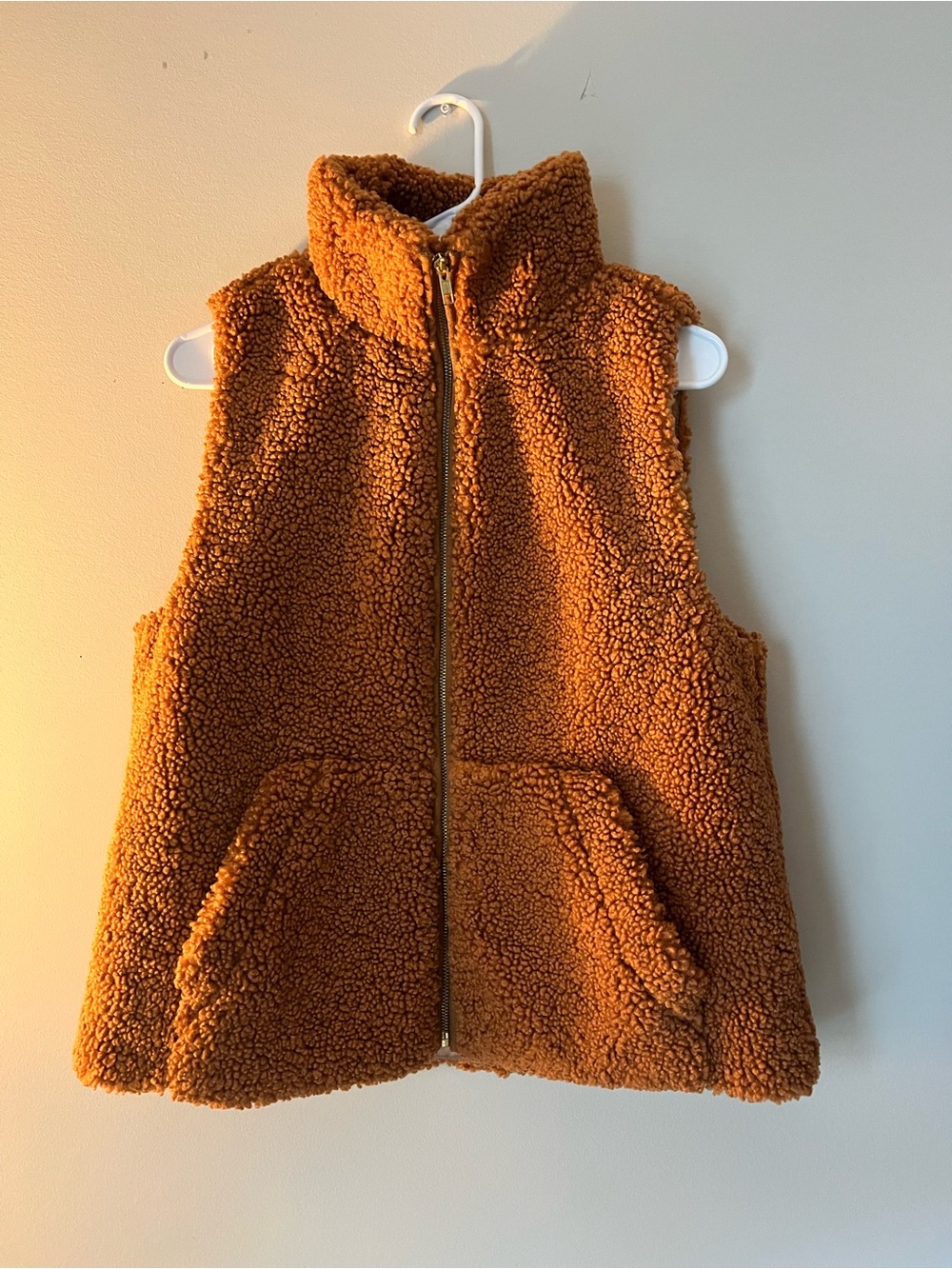 J.Crew Sherpa Fleece Vest in Brown Size Small